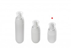 Пластмасова бутилка PET  30 ml с бяла лосион  помпа и прозрачна капачка 