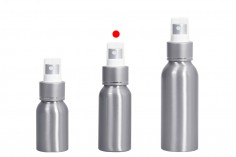 Алуминиева бутилка 50 мл със спрей и пластмасова капачка - 10 бр
