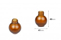 Стъклена карамелана сферична матова бутилка 20 мл за етерични масла 