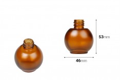 30 ml cam şişe, oval, kumlanmış karamel renginde