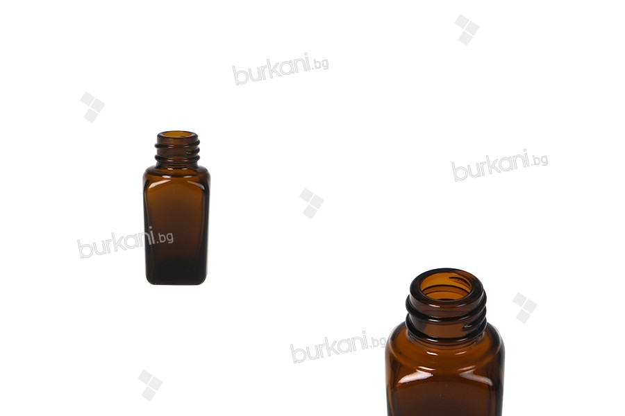 Стъклени кафяви бутилки 10 мл за етерични масла, с отвор ΠΠ18