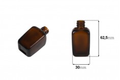 Стъклена кафява бутилка 20мл за етерични масла, с гърловина PP18