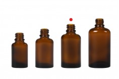 Стъклена овална бутилка 30 мл кафява за етерични масла (PP18)