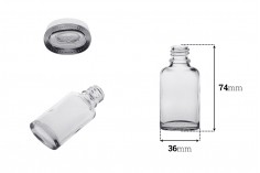 Стъклена овална прозрачна бутилка 20 мл за етерични масла (PP18)
