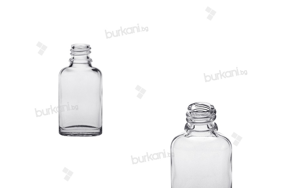 Uçucu yağlar için 20 ml şişe cam, oval şekilli şeffaf (PP18)