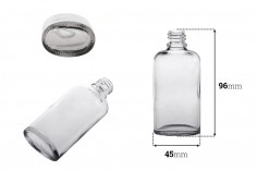 Стъклена прозрачна бутилка 50 мл Овална за етерични масла PP18