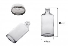 Uçucu yağlar için 50 ml şişe cam, oval şekilli şeffaf (PP18)