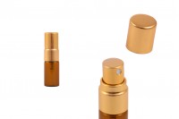 2 ml glass bottle, caramel with aluminum spray in shiny gold - 6 pcs