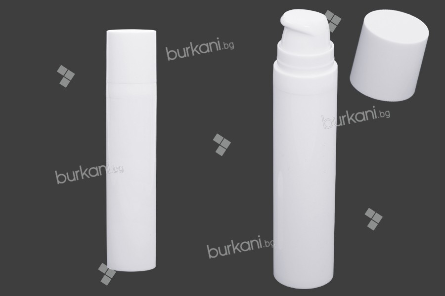 Beyaz renkte 20 ml krem için airless plastik şişeler