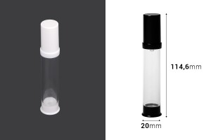 Пластмасова акрилна бутилка 15 мл тип Airless-изображение_размери