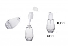 Стъклена бутилка за крем 30 мл с пластмасова помпа  (PP18)