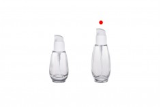 Стъклена бутилка 50 мл с пластмасова помпа  (PP18)