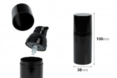 Siyah renkte krem pompalı 30 ml havasız şişe (PET)
