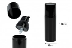 Пластмасова черна акрилна бутилка 50 мл Airless - 12 бр/опаковка 