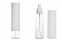 Пластмасова бутилка 100 ml прозрачна с лосион помпа и бяла капачка