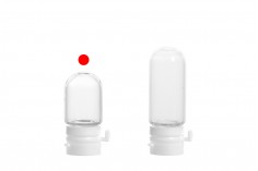 1 ml cam şişe, numune alma, ilaçlar ve homeopatlar için plastik kapaklı
