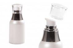 Krem pompalı ve şeffaf kapaklı 50 ml Airless şişe