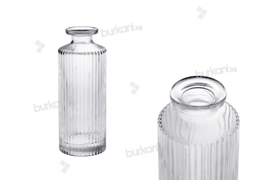 Стъклена декоративна бутилка 150мл на райета
