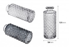 Стъклена декоративна бутилка 150 мл с релефен дизайн 