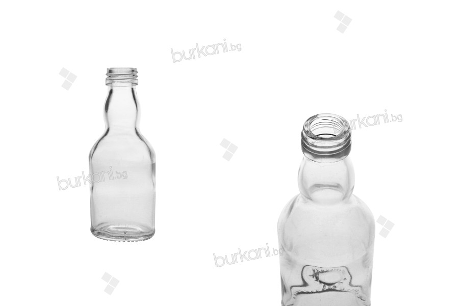 Стъклена прозрачна бутилка 50 мл ПП20 