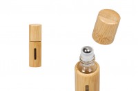 Roll on bottle 10 ml bamboo (glass inside) with metallic ball - 6 pcs