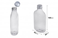 Пластмасова PET плоска бутилка 350 мл с алуминиева капака - 6 бр./опаковка 
