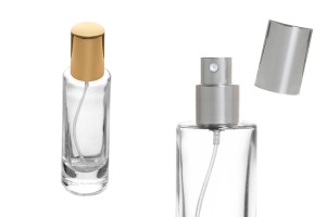 Стъклена прозрачна бутилка 30 мл с алуминиев спрей и капачка-изображение_група