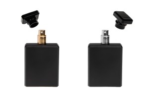 Стъклена черна бутилка 100 мл със спрей и капачка-изображение_група