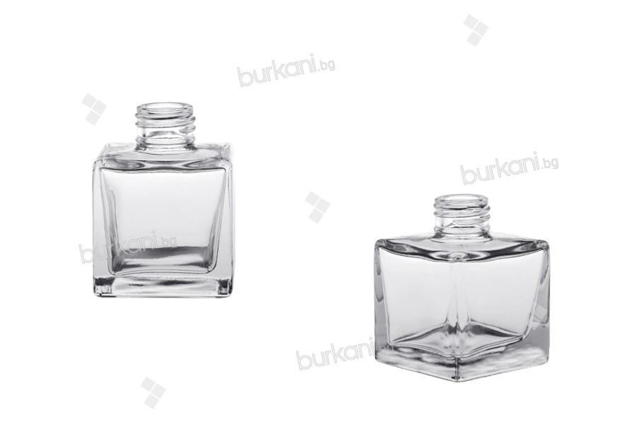 Стъклена квадратна бутилка 50 мл за ароматизатор - без пръчки
