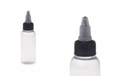 elektronik sigara için siyah boynuz kapaklı 50 ml  PET şişe - 50 adet