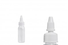 Пластмасова PET бутилка 30 мл с еднрога вътряща се бяла капачка за електронна цигара - 50 бр. 