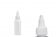 PET şişe elektronik sigara için beyaz  unicorn kapaklı 50 ml şeffaf - 50 adet