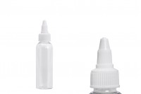 PET бутилка  60 ml прозрачна с бяла капачка за електронна цигара - 50 бр. 