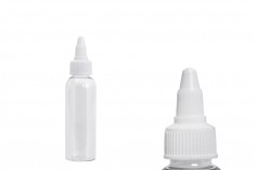 PET бутилка  60 ml прозрачна с бяла капачка за електронна цигара - 50 бр. 