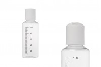 Пластмасова прозрачна бутилка 100 мл с бяла  flip top капачка  - 24 бр.