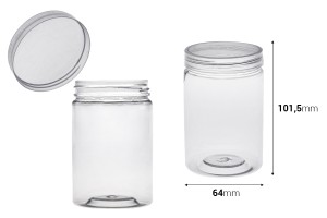 Буркан 250 ml пластмасов (PET) 64x101.5 mm  - 12 бр.-изображение_размери