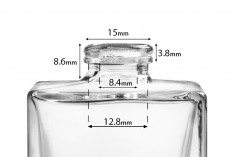 Стъклена квадратна бутилка за парфюм 100 мл  Кримп ( за еднократна употреба) 15 mm