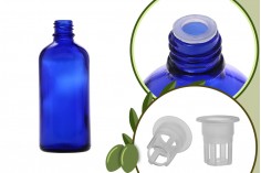 100 ml&#39;lik bir cam mavi hizmet yağı şişeler
