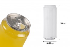 Пластмасова бутилка (PET) 500мл прозрачна с алуминиева кен  капачка (изисква използване на машина за затваряне) - 100 бр.