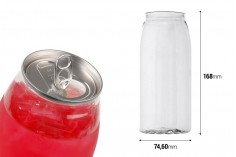 Пластмасова бутилка (PET) 650мл прозрачна с алуминиева кен капачка (изисква използване на машина за затваряне) - 100 бр.