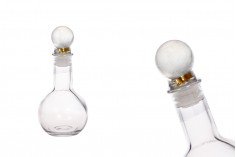 Стъклена сферична бутилка със стъклена тапа 100 мл 