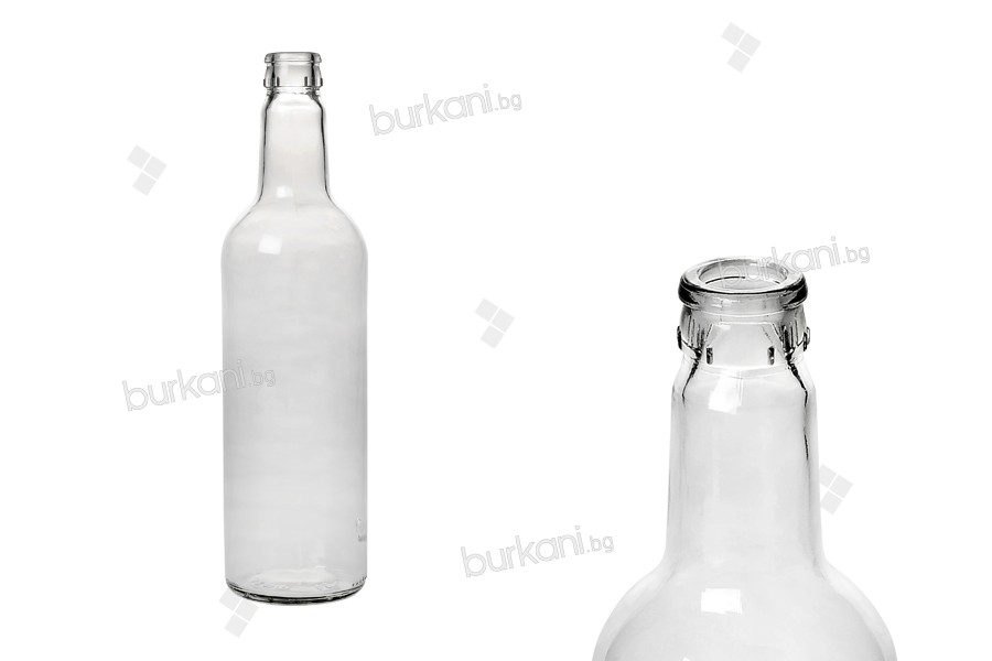 Su ve içecekler için şeffaf 700 ml cam şişe (Guala tipi)