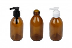 Plastik, beyaz pompalı 250ml cam karamel şişesi