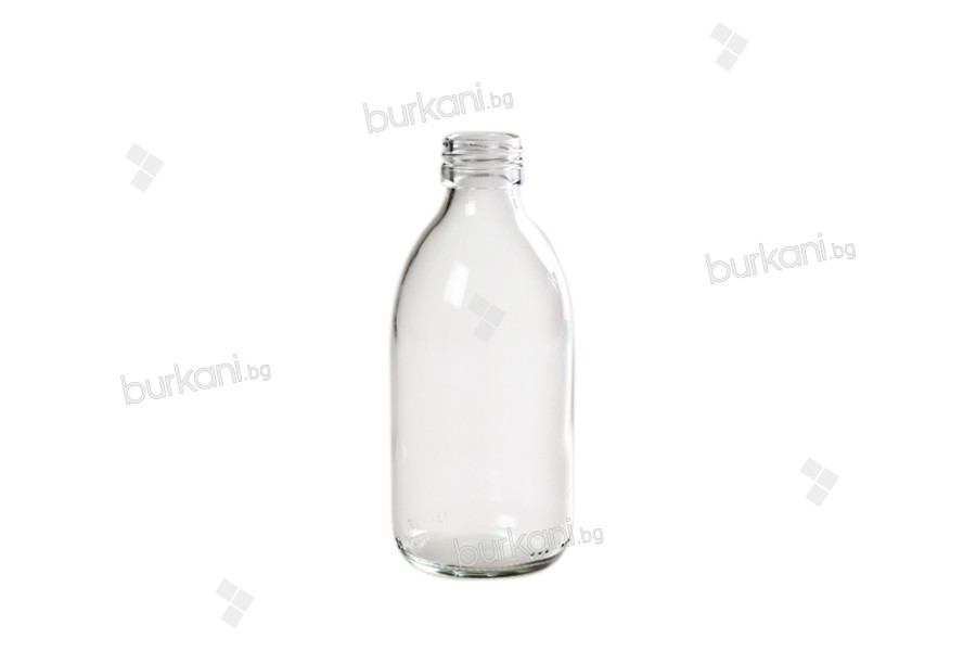 Стъклена прозрачна бутилка 250 мл 