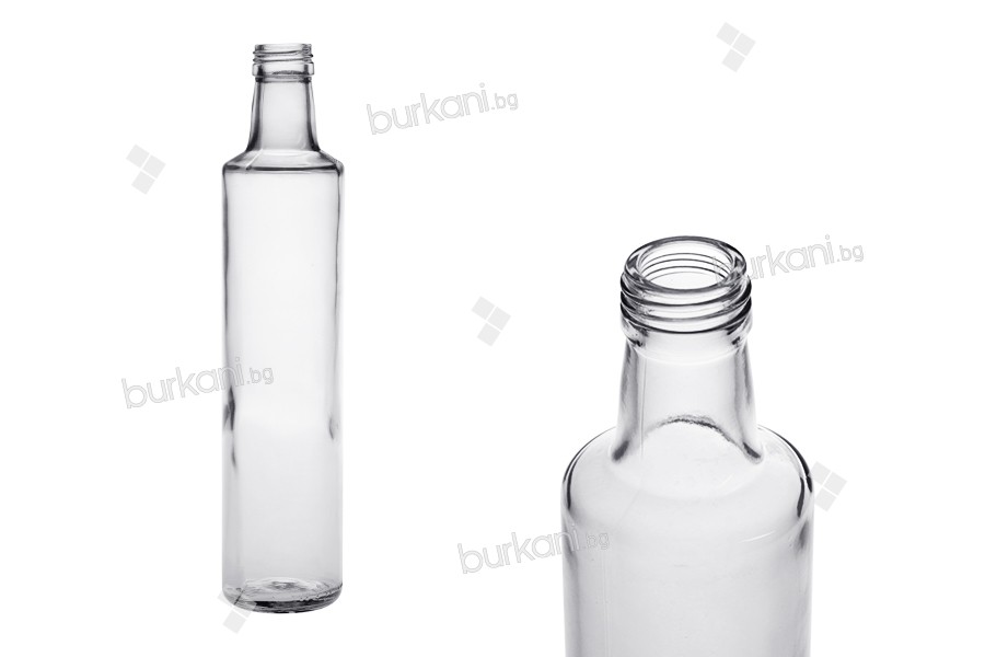 Стъклена прозрачна бутилка Дорика 500 мл - 30 бр.PP31,5 за оцет или зехтин