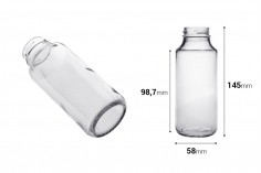 Стъклена прозрачна бутилка 250 мл - 30 бр. 
