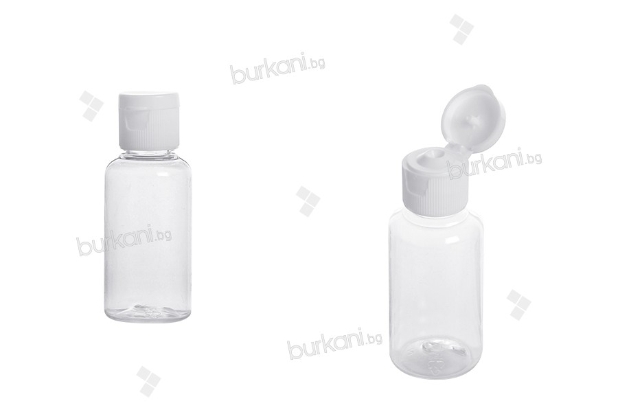 Пластмасова бутилка 35 мл с капачка флип топ , в опаковка от  12 бр.