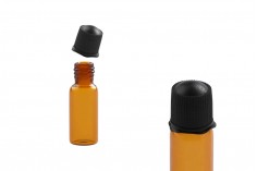 Siyah kapaklı şişe minyatür 1 ml, 11x30 mm cam karamel