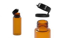 Siyah, plastik tıp ve homeopatik için 10 ml cam şeker şişesi