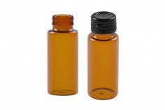 Siyah, plastik tıp ve homeopatik için 10 ml cam şeker şişesi